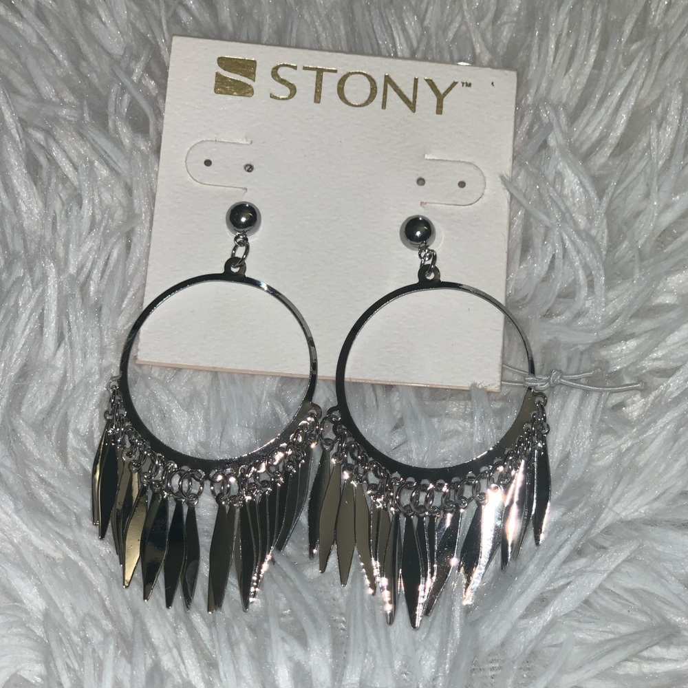 Stony Jewelry  Silver Dangle Earrings